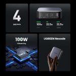 شارژر رومیزی 100 وات Nexode با 3 پورت USB-C و 1 پورت USB-A یوگرین مدل CD328
