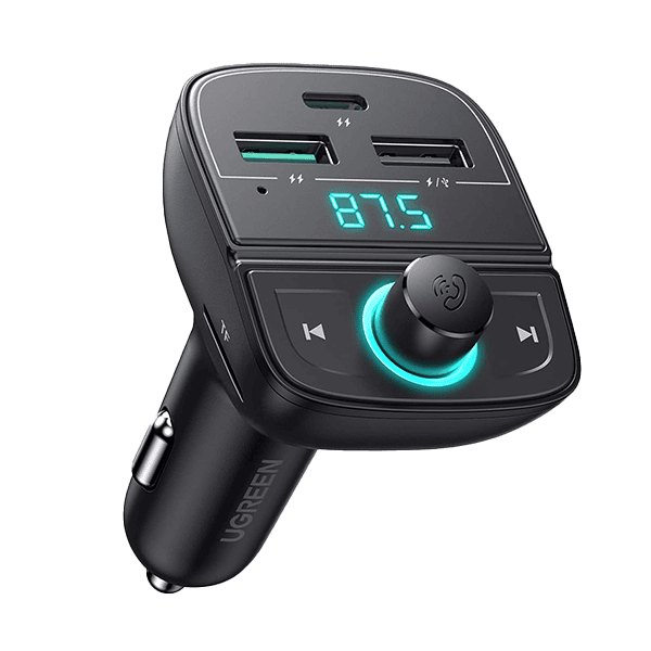 شارژر فندکی 40 وات با سه پورت و فرستنده بلوتوثی و FM یوگرین مدل CD229 کد 80910