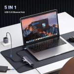 هاب 5 پورت USB 3.0 یوگرین مدل CM475-60554 با 3 پورت USB 3.0 و 1 پورت LAN و Type-C PD