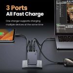 شارژر دیواری 65 وات Nexode Pro سه پورت یوگرین مدل X755 کد 25871 همراه با کابل ۵ آمپر USB-C